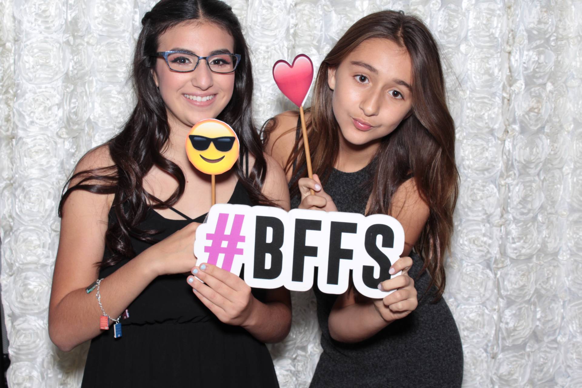 a photo booth photo with a beautiful white background at a bar mitzvah in studio city, los angeles, ca