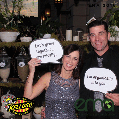 An Kellogg Garden animated gif created by Maple Leaf Photo Booths with fun word bubble and frame props at the Environmental Media Awards 2016 hosted at Warner Brothers